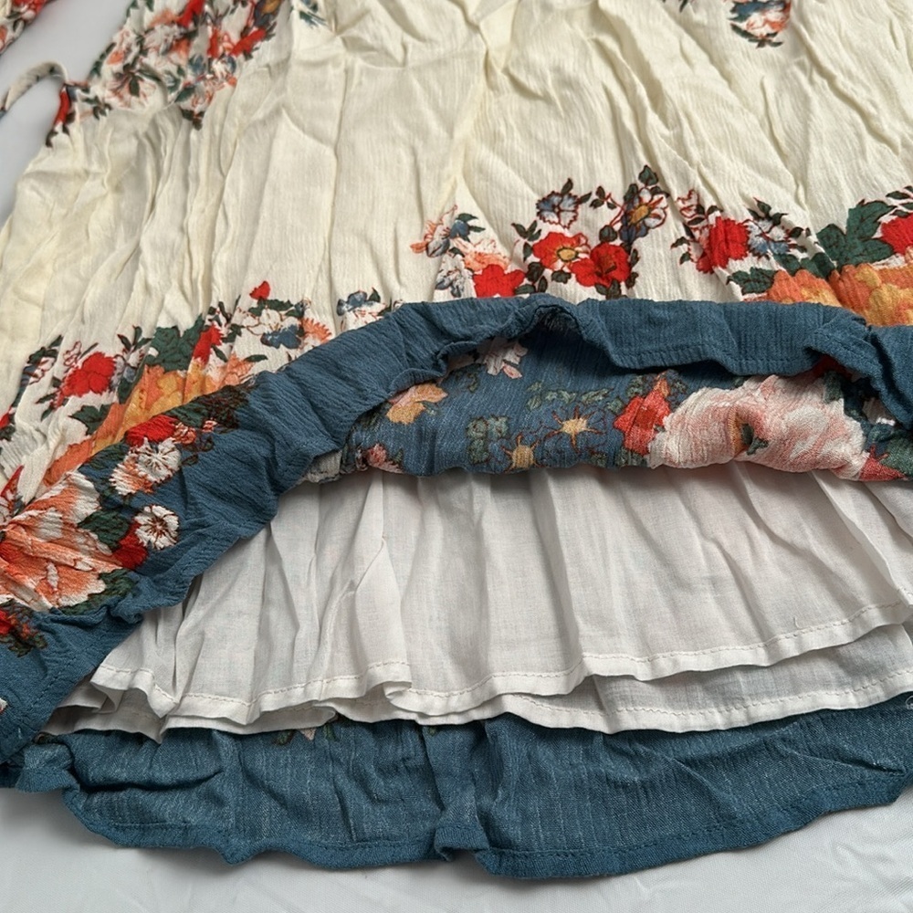 Free People Modern Chinoiserie Tea Combo multicolor floral square neck dress - Picture 7 of 15